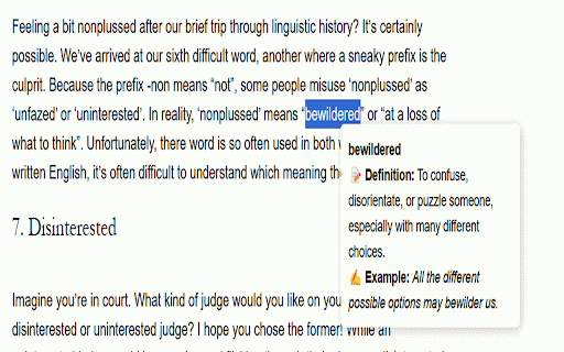 Quick Define :: Hover over a word or select text to see its meaning and an example sentence.