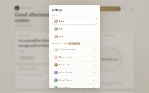 Sanctum — A Sacred New Tab :: A calm sacred new tab: daily reflections, guided breathing, journaling, intentions & a mantra counter. Private & local-only.