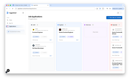 ApplyFast :: Tailor your CV to match job descriptions using AI. Apply fast and get hired faster with optimized resumes.