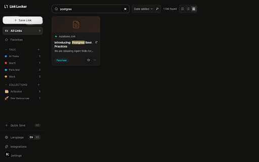 Link Locker :: Save links to your Link Locker instantly