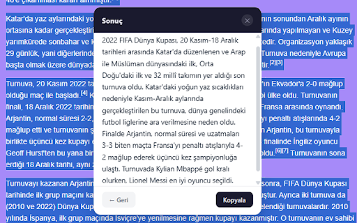 Seç ve Anla :: Herhangi bir metni seçin, anında özetleyin veya analiz edin.