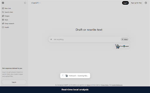 FirstGuard - AI Prompt Security & Privacy :: Detect and highlight sensitive data in your ChatGPT prompts before sending