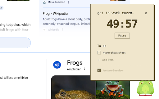 Froggy Pomodoro :: A cute pomodoro timer with a frog companion