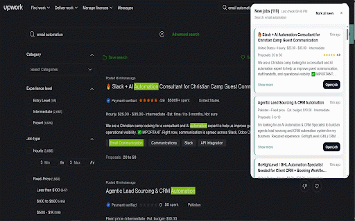 ScoutPing :: Monitor Upwork search result pages, filter noisy listings, and get browser or Telegram alerts while Chrome is running.