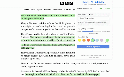 Highly - AI Highlighter for productivity :: Use AI to highlight text on any website, privately. Provide a variety of highlighting preferences and let AI do the rest!