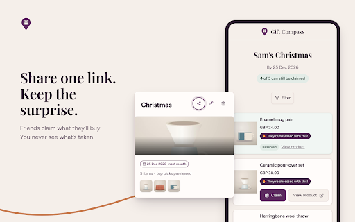 Gift Compass :: Save gifts from any shop to Gift Compass.