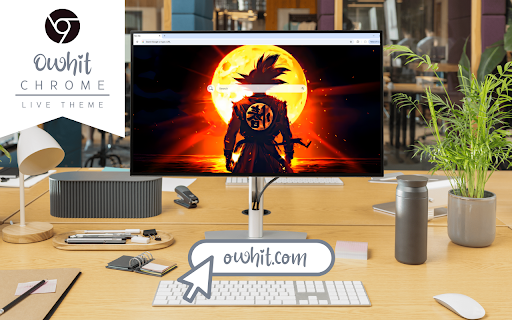 Ocean Glow with Goku Live Wallpaper :: Goku facing the sun with a glowing ocean backdrop and a dark ocean horizon, exuding power and serenity.