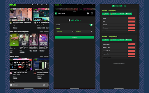 uKick — Block & Stream Tweaks for Kick :: All-in-one extension to block, boost, and tweak everything on Kick for a better streaming experience.