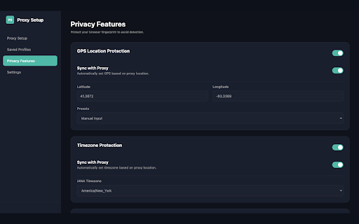 Proxy Setup - Proxy Manager & IP Changer :: Proxy Setup: Easy Proxy Switcher & Manager. Change IPs & Manage Profiles with privacy features for GPS, timezone, and WebRTC.