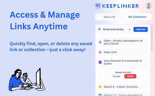 Keeplinker: Save & Organize Links :: Save and organize links effortlessly. One-click bookmarking, thematic collections, and seamless experience!