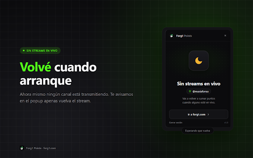 Forg1 Points :: Sumá puntos mientras mirás el stream de Forg1 en Kick.