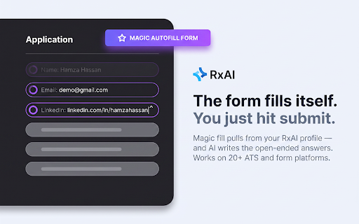 RxAI - Your Job Assistant :: Match your skills to jobs, optimize resumes, generate cover letters, and prepare for interviews with RxAI.