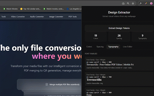 Design Token Extractor :: Extract design system tokens (colors, spacing, typography) from any website