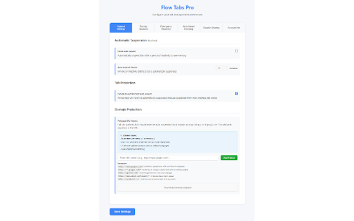 Flow Tabs Pro :: Advanced tab management with session saving, duplicate detection, and intelligent organization