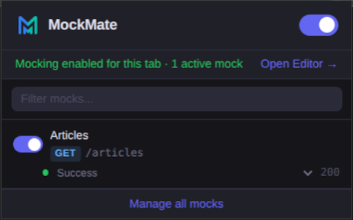MockMate :: Mock backend HTTP requests for development.