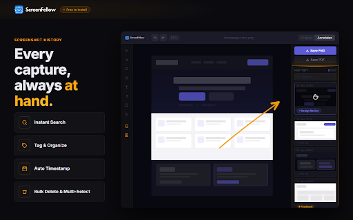 ScreenFellow: Full Page Screenshot & Annotator :: Capture, annotate & share screenshots as interactive guides with custom presets & smart history. #1 Pro-Level Tool!
