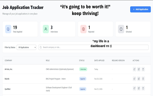 JobTrackr - Job Application Tracker :: Track job applications across LinkedIn, Indeed, Glassdoor, Naukri & more. Auto-detect jobs, manage status, never lose track again.