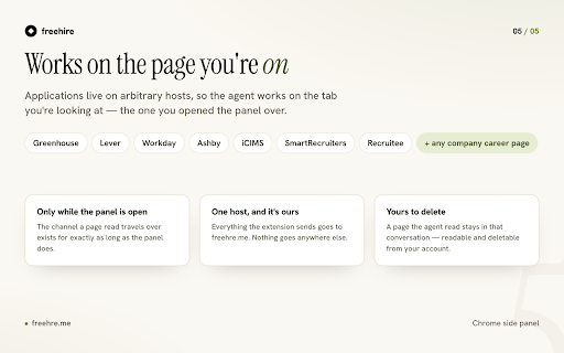 freehire :: Your job-application agent, on any page.