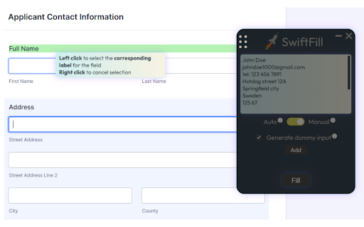 SwiftFill :: Tired of form-filling fatigue? Meet SwiftFill.