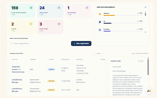 JobAssistAI – AI Job Search & Cover Letter :: AI job search for UK job boards. Auto-generates cover letters, CV optimizer, ATS match score on Reed,LinkedIn,Indeed & 11 more sites