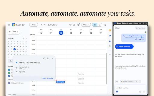 Slesh: Ask, Search & Automate Any Website with AI :: Talk to your tabs, search and navigate faster, and fully automate tasks. Trigger Slesh with Ctrl + /