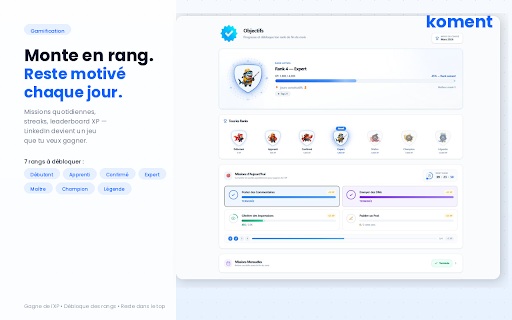 Koment :: Engagez, analysez et attirez vos clients LinkedIn avec Koment