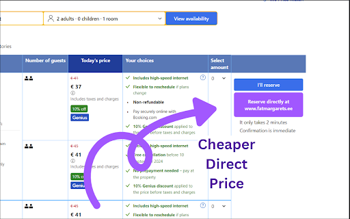 DirectStayz: Book hotels directly, save money and unlock benefits :: Book hotels directly when browsing booking.com, save up to 30% on fees, and unlock exclusive perks