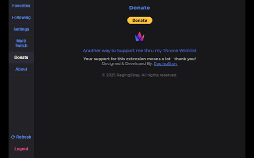 Twitch Favorites :: Get live status, auto-open streams, and quick access to your favorite Twitch streamers — all privacy-friendly.