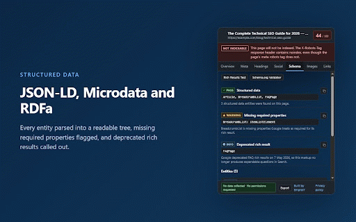 SEO Meta Viewer :: View SEO meta tags instantly: title, description, canonical, robots, Open Graph and schema.