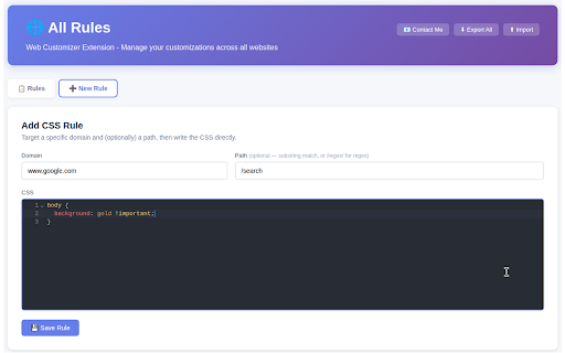 Web Customizer :: Customize any website - change colors, hide elements, edit text, and apply custom styles with stylesheet injection
