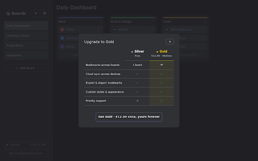 Morphema Bookmarks :: Organised bookmarks that sync instantly across every machine and browser.