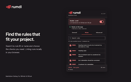 rumdl — Markdown Linter :: Real-time Markdown linting with auto-fix for GitHub and GitLab.