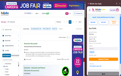BDJobs Auto Apply :: Automate job applications on BDJobs.com with smart filters and premium features. Save time applying effortlessly.