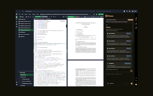 Einsia: AI Research Agent Inside Overleaf :: AI-powered LaTeX editing assistant for Overleaf