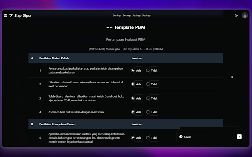 Siap Dips: Your Campus Companion :: Extension for better SIAP Undip experience.
Created by myudakk.