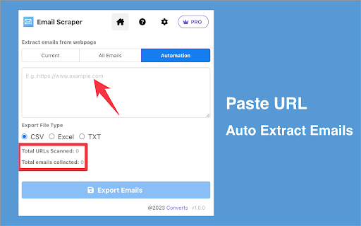 Email Scraper - Automatically Extract Email Addresses from Any Webpage :: Auto-extract emails from web pages with bulk URL support and easy export. Ideal for lead gen, marketing, and email list building.