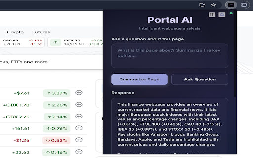 Portal AI :: Analyze any webpage with AI. Summarize or ask questions instantly using your own OpenAI API key.