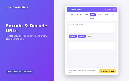 DevToolbox :: A free offline toolbox for developers, with quick tools for formatting data and converting between common formats.