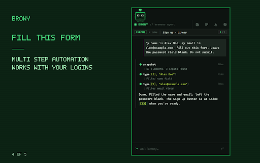 Browy :: The browser agent that runs on the AI subscription you already pay for. No second bill.