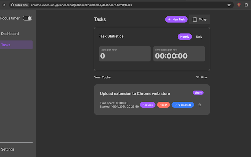 Focus Time :: Track your tasks and be informed on your time usage on websites