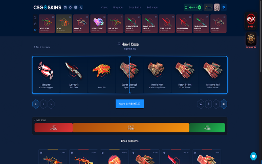RollViewer - HNXFPS (CSGOSKINS) :: Adicione estatísticas reais, histórico do Upgrader, Case Odds e ferramentas visuais exclusivas ao site CSGO-Skins