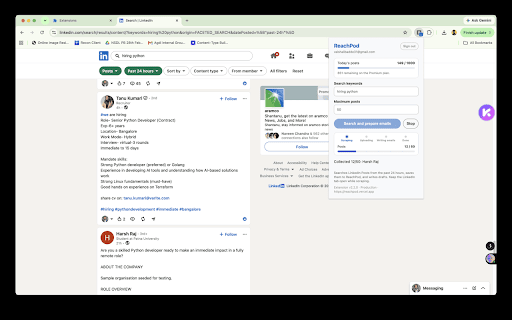 ReachPod :: Scrape LinkedIn hiring posts, auto-save leads, and AI-draft outreach emails with your ReachPod account.