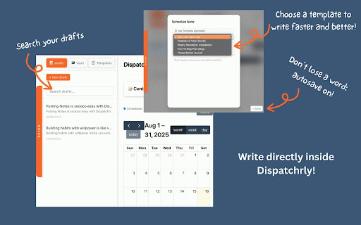 Dispatchrly for Substack :: Draft, schedule, and automate your Substack Notes.