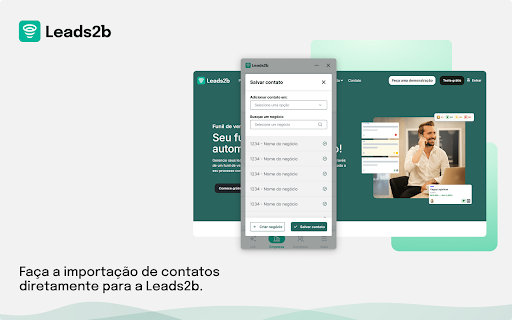 Leads2b - Busca de Contatos B2B - Stage :: Encontre e-mails corporativos ao navegar pelo site de uma empresa ou redes sociais.