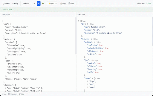 Markdown & JSON Editor :: Edit Markdown & JSON files in Chrome with live preview, themes, formatting tools, and tree view.