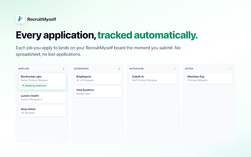 Job Application Autofill & AI Resume Tailor by RecruitMyself :: Read the job description on any job site, prefill the application form, and tailor your resume to the role in one click.
