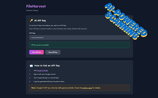 FileHarvest - Descargador Masivo de Archivos :: Descarga archivos en masa desde cualquier página. Escaneo con IA, filtros avanzados. Gratis, sin publicidad ni rastreo.