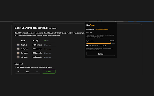 DevSnipe :: Draft tailored job proposals in your browser and apply faster, right on the page.