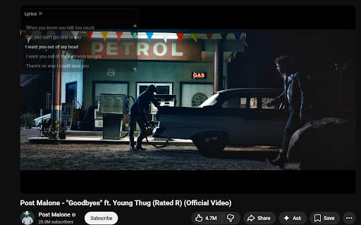 YouTube Lyrics Overlay :: Overlay synced lyrics on YouTube videos with live highlighting.