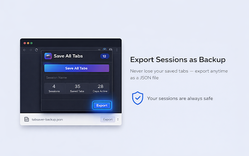TabSaver Pro - Tab Manager & Session Saver :: Save all your tabs with one click. Organize sessions, search saved tabs, and restore anytime. Never lose your tabs again.